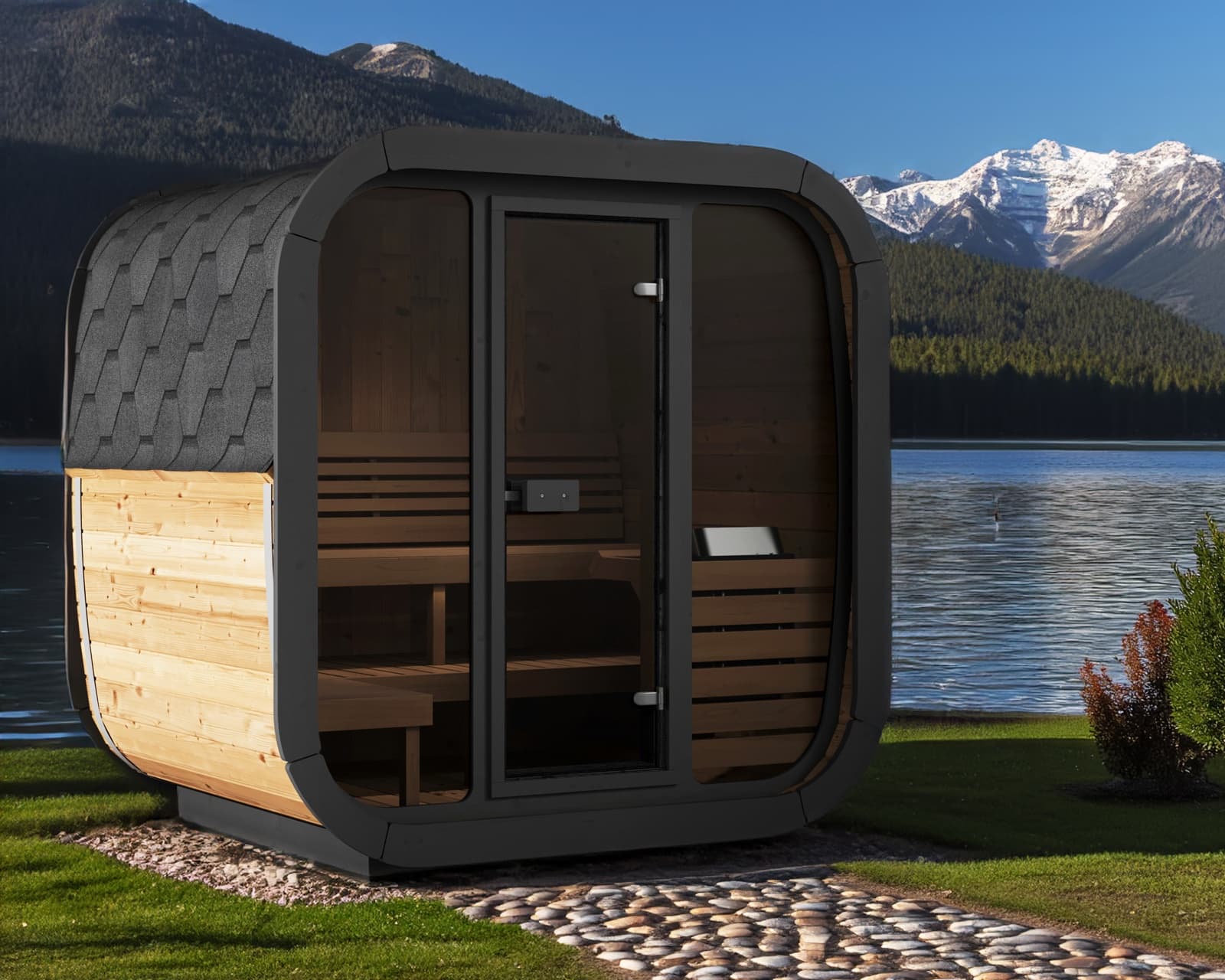 SaunaLife Model CL5G CUBE-Series Outdoor Sauna