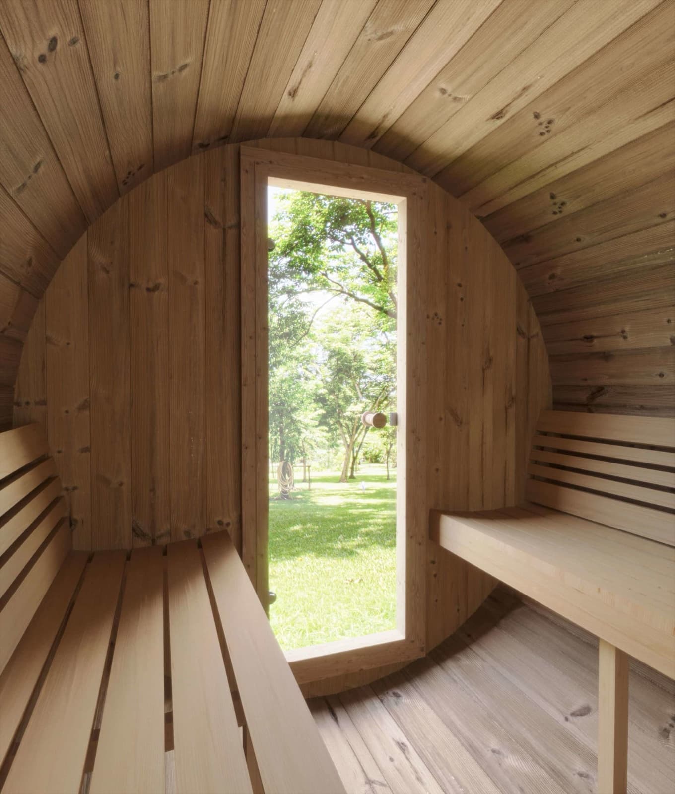SaunaLife Model E8 Outdoor Barrel Sauna Kit