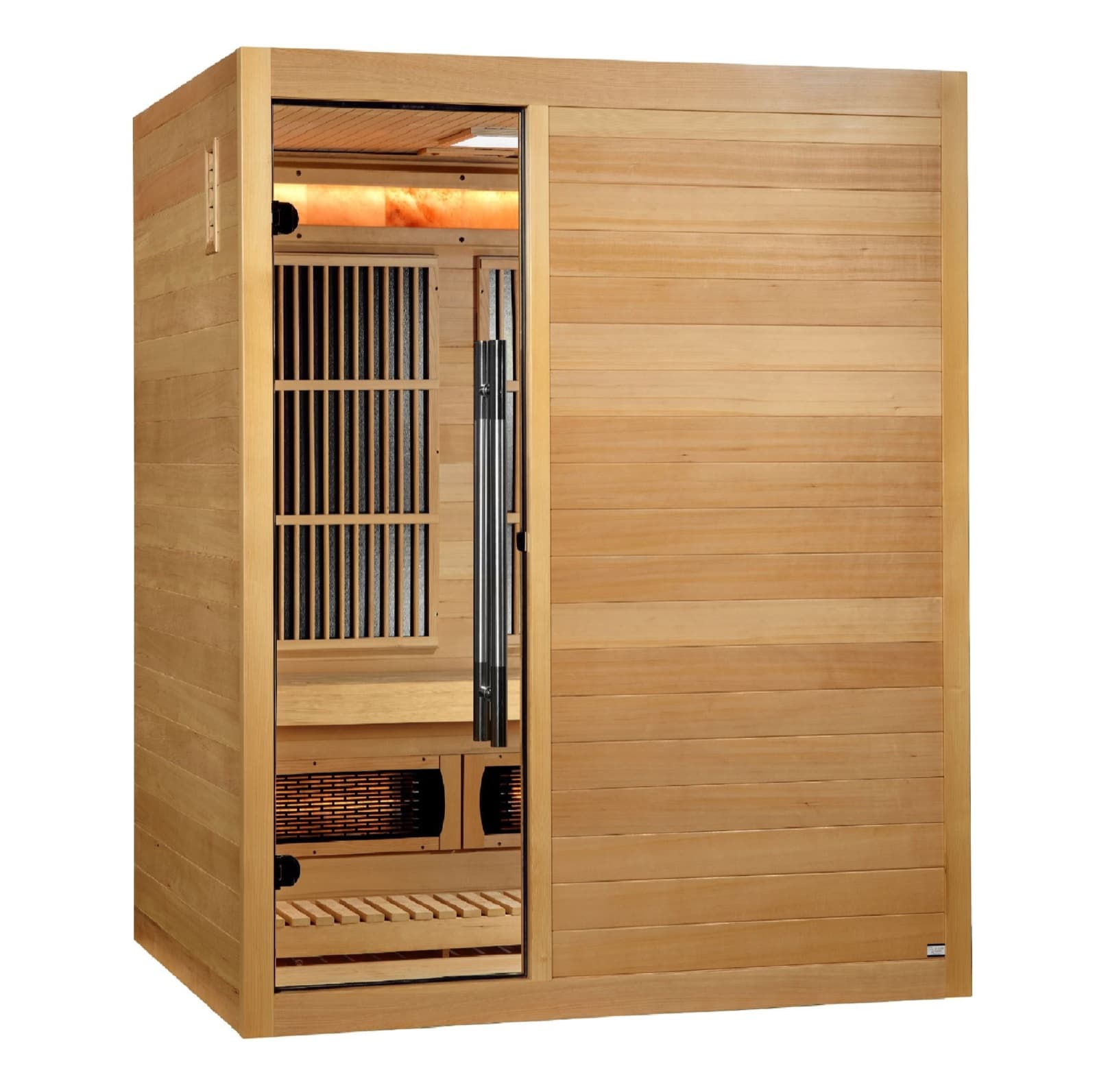 Golden Designs 2025 Soria 3-Person Hybrid Indoor Sauna (PureTech™ Full Spectrum + Harvia Traditional Stove)