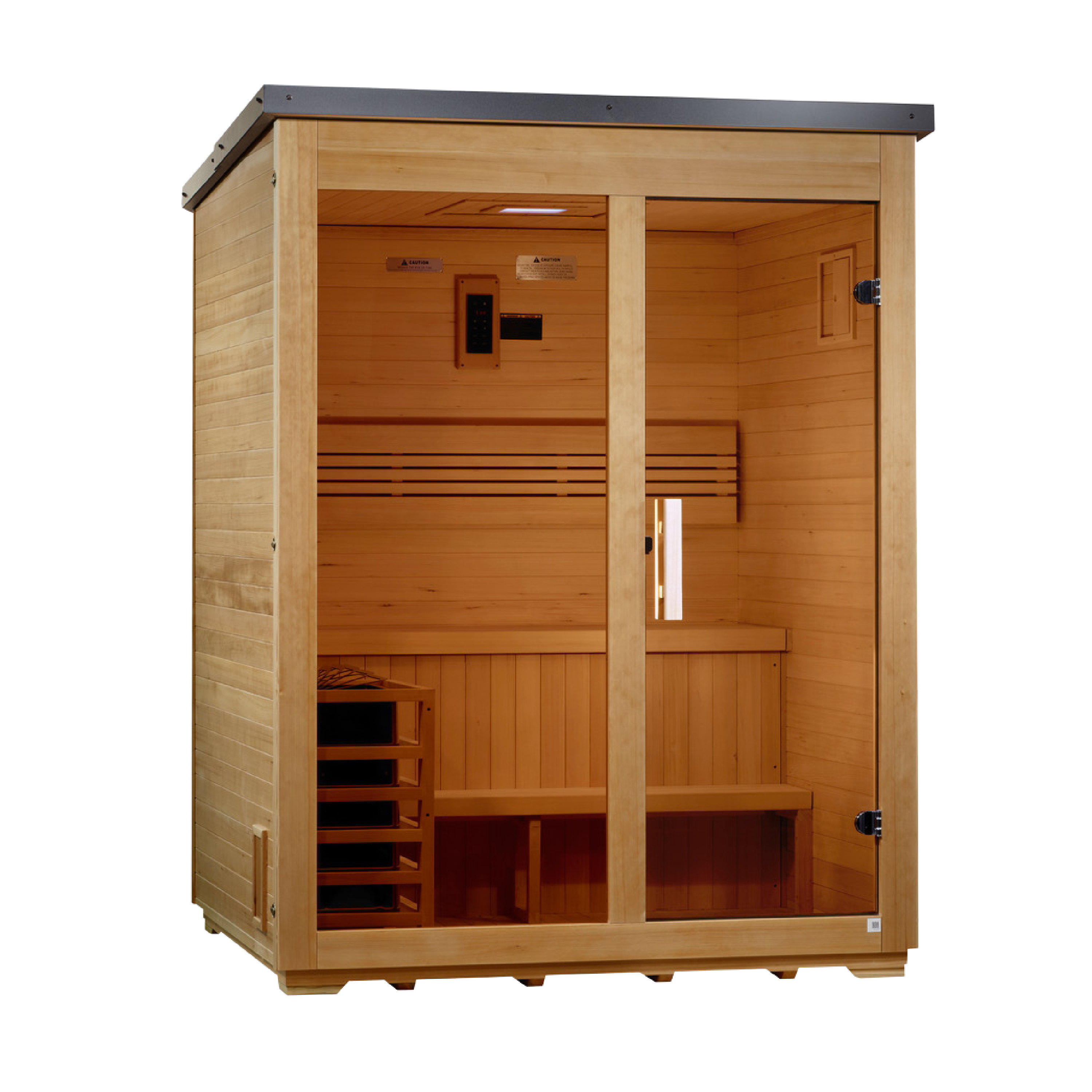 Golden Designs Arlberg 3-Person Outdoor Traditional Steam Sauna (Flat Roof)