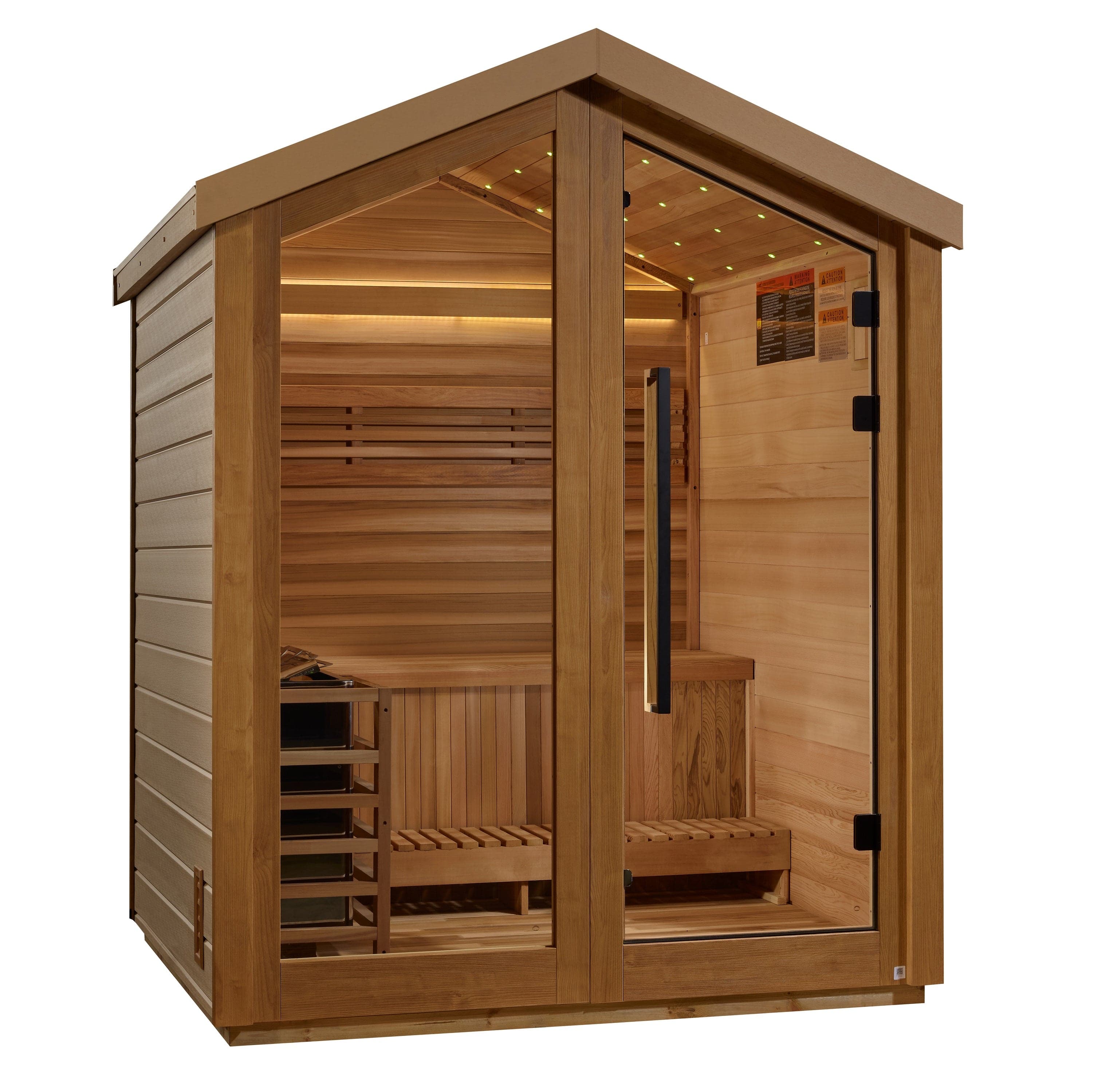 Golden Designs Savonlinna 3-Person Outdoor Traditional Sauna (Vanilla Crème)