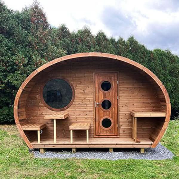SaunaLife Model G11 Outdoor Home Sauna Kit (8-Person, Thermo-Spruce)